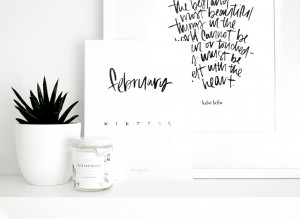 inspiring freebies, calendar, 2016 calendar, 2016 february, brush lettering, art, work, office, stationery, Melo and Co, Canadian made, inspiring, inspiration, organizing, organized, efficient, planning, freebie, printable